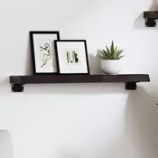 Zidna polica tamnosmeda 60x10x4 cm od obradene hrastovine