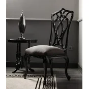 Casa Padrino luxury baroque dining chair gray/black H. 116 cm - Baroque dining room furniture