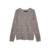 Vero Moda Maternity Pulover VMMDoffy temno siva / bela