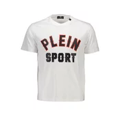 PLEIN SPORT WHITE MEN'S SHORT SLEEVE T-SHIRT