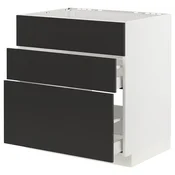 METOD / MAXIMERA Pod.element sudop. i 3front/2fioke, bela/Nickebo boja antracita, mat, 80x60 cm