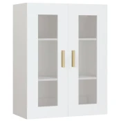 MAISON CHIC Viseča Stenska omarica - Zidna omarica bela 69,5x34x90 cm iu400, (22062984)