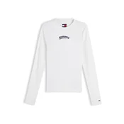 Tommy Jeans majica z dolgimi rokavi ženska bombažna z elastanom