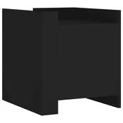 Vidaxl Nočna omarica črna 45x50x50 cm inženirski les