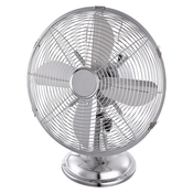 Retro namizni ventilator Proklima (srebrn, premer: 30 cm, 35 W, 2.500 m3/h)