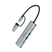 DEVIA PRO2 USB+Type-C 5-u-1 hub, PD brzi punjac, siva EC701