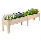 Costway Dvignjeno vrtno korito 240x43,5 cm naravno