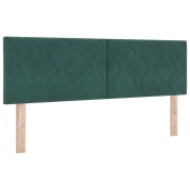 vidaXL vidaXL Vzglavje z Diamantnimi Bloki Temno Zeleno 140 cm Žamet, (22008461)
