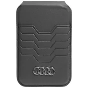 Audi Usnjena denarnica Audi z magnetno kartico MagSafe in stojalom - črna