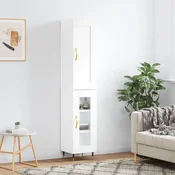Vidaxl Visoka omara bela 34,5x34x180 cm inženirski les