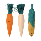 Lesene igračke za glodavce - 3 kosi zelenjave - 10 cm