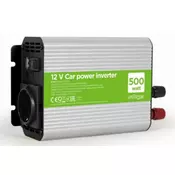 GEMBIRD Auto inverter EG-PWC500-01 12V DC/AC 500W+USB port sivi