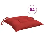Vidaxl Blazine za stole 4 kosi rdeče 40x40x7 cm oxford tkanina
