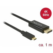 Delock Delock USB / DisplayPort PrikljuÄŤni kabel [1x MoĹˇki konektor USB-Câ„˘ - 1x MoĹˇki konektor DisplayPort] 1 m ÄŚrna