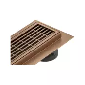 Mexen Flat 360° M33 rotacijski linijski odtok 70 cm, brušeni baker - 1C33070-40