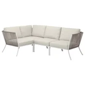 SEGERÖN Ugaona sofa, trosed, napolju bela/bež/Frösön/Duvholmen bež