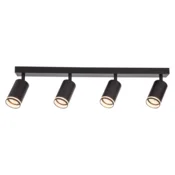 Milagro Črna stropna reflektorska svetilka Pipe Ring, 4 x GU10