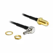 Antenski priključek, moški konektor CRC-9 na ženski konektor SMA, 0,2 m, črn, kotni