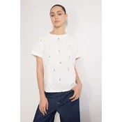 Trendyol Majica temno modra / rumena / zelena / bela