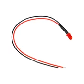 LED dioda 5 mm rdeča 12V črna s kablom 20 cm