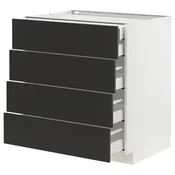 METOD / MAXIMERA Pod.elem.4fronta/2donj/3sred.fioke, bela/Nickebo boja antracita, mat, 80x60 cm