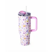 Termovka Miau - s slamico, 1200 ml, flower pink