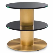 Casa Padrino Luxury Side Table Brass/Black H. 55.5 cm - Living Room Furniture