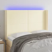 LED uzglavlje krem 147 x 16 x 118/128 cm od umjetne kože