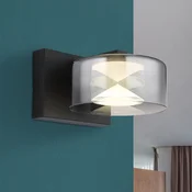 Globo Belinda LED stensko svetilo, dimno siva, širina 15 cm, steklo - Dnevna soba/jedilnica - dimno siva, prozorna, črna