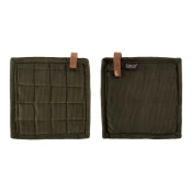 Set kuhinjska prijemalka Velmar Tiseco 20x20cm / zelena / 2 kos / bombaž, poliester