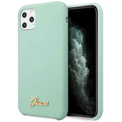 Guess iPhone 11 Pro Green Hard Case Silicone Vintage Gold Logo (GUHCN58LSLMGG)