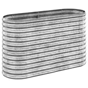 Vidaxl Visoka greda iz cinkanega jekla 114x40x68 cm srebrna