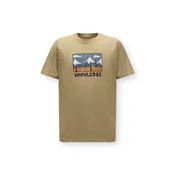 KnowledgeCotton Apparel Majica temno modra/svetlo rjava/oranžna/črna