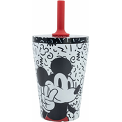 Stor Termo skodelica iz nerjavečega jekla s silikonsko slamico MICKEY MOUSE, 360ml, 74398