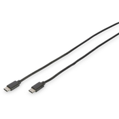 Digitus Digitus USB 2.0 Prikljucni kabel [1x - 1x ] 1 m Crna Okrugli, utikac primjenjiv s obje strane, dvostruko zašticen