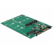 adapter HDD SATA - M.2 NGFF + 1x mSATA Delock