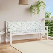 Vidaxl Blazina za vrtno klop 2 kosa vzorec listov 200x50x7 cm blago