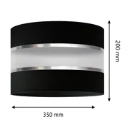 HELAM Lampshade Helen E27 O35/višina 20 cm črna/srebrna - Dnevna soba/jedilnica - črna, srebrna, opal - Tkanine/tekstil