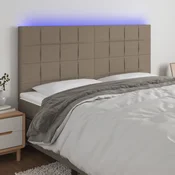 LED uzglavlje smedesivo 180x5x118/128 cm od tkanine