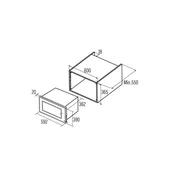 Cata Ugradna mikrotalasna MW BI2505DCG BK, 25 l, 900 W, Crna