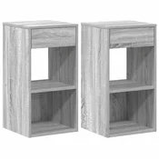Vidaxl Nočne omarice s predalom 2 kosa siva sonoma 35x34x66,5 cm