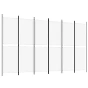 Vidaxl Paravan 6-delni bel 300x180 cm blago