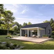 Bioklimatska pergola Ancora — Električni/4 x 6 m/Bela/Stenska