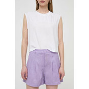 Lanene kratke hlače Silvian Heach vijolična barva
