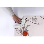 tulup.si Tepih za kopalnico Carp koi ribe 90x60 cm Bela in siva