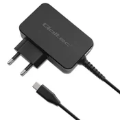 Polnilnik Qoltec GaN POWER PRO | 1x USB-C | 30 W | 5–20 V | 1,5–3 A | Črn