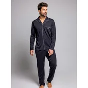 zd ZERO DEFECTS Dolga pižama Marine 100% mercerized cotton marine