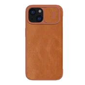 Maska na preklop Nillkin Qin Pro za iPhone 15 braon