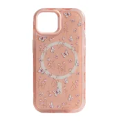 Maska Mag Case Floral Series za iPhone 15 pink