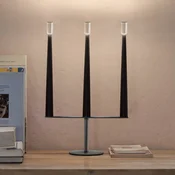 Namizna svetilka Nemo Sorrento LED za polnjenje, črna, 3-svetlobna, USB - Dnevna soba/jedilnica - Sodobni - črna, siva - Aluminij